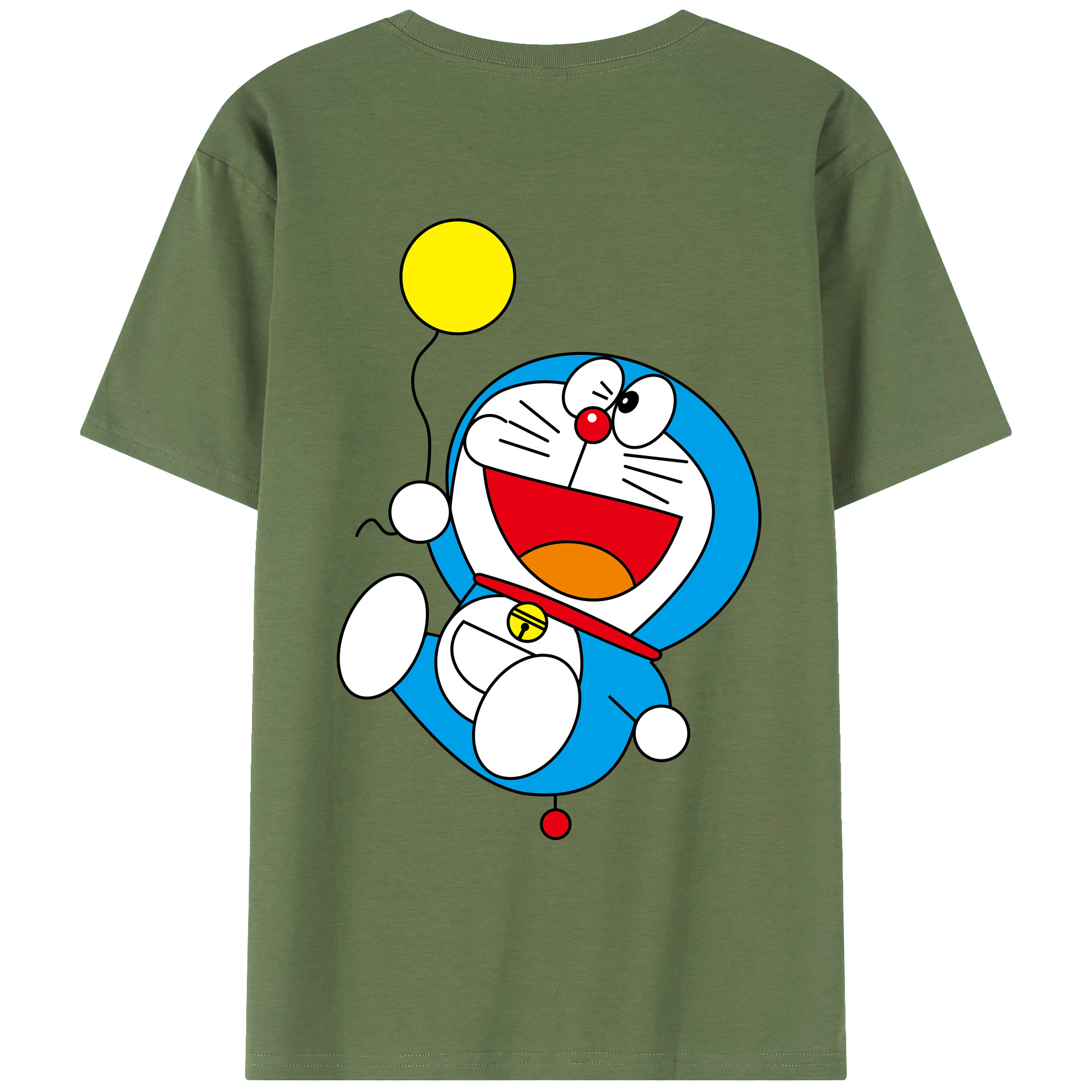 （画像用） ドラえもん Doraemon 綿100％ メンズ半袖Tシャツ（バックプリント） 通気性